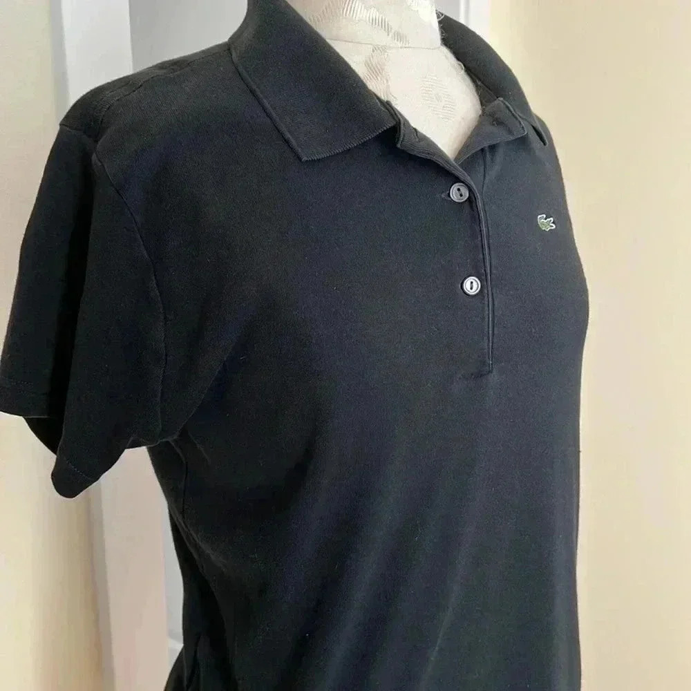 LaCoste Izod black knit pull over S/M - Picture 3 of 7